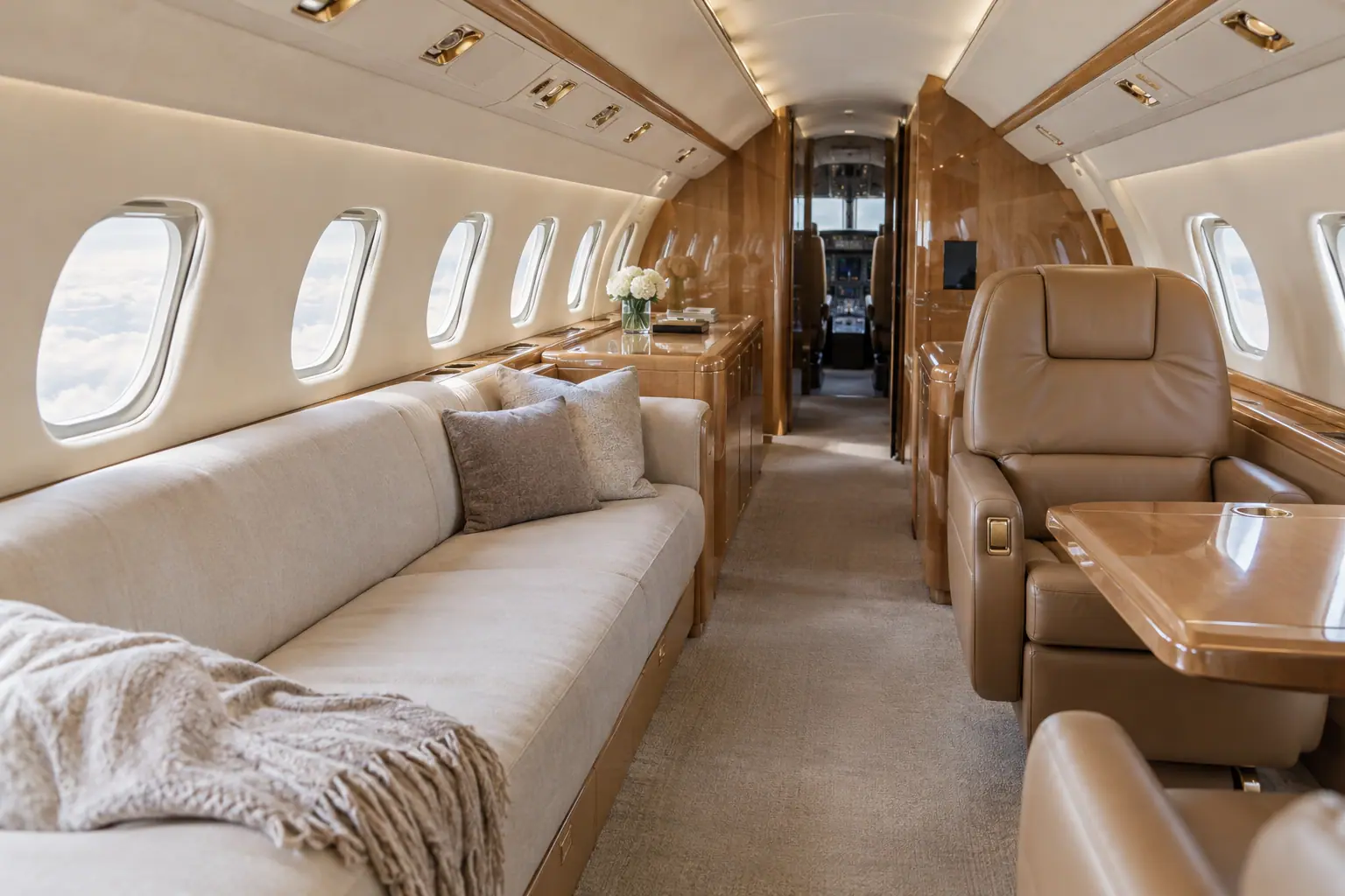 Private jet cabin